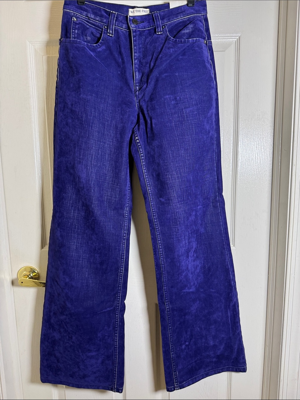 We The Free Tinsley Baggy High-Rise Flocked Jeans NWT